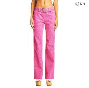 I Am Gia Barbie Pink Faux Leather Pants with Belt XS